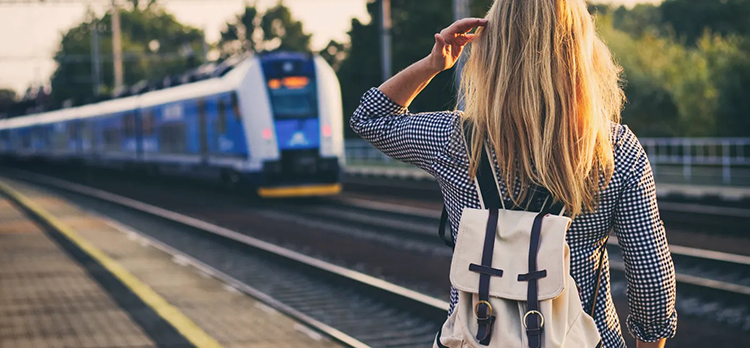 Traveler-at-a-European-rail-station